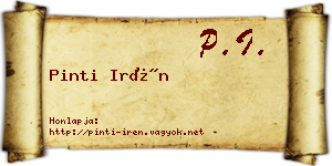 Pinti Irén névjegykártya